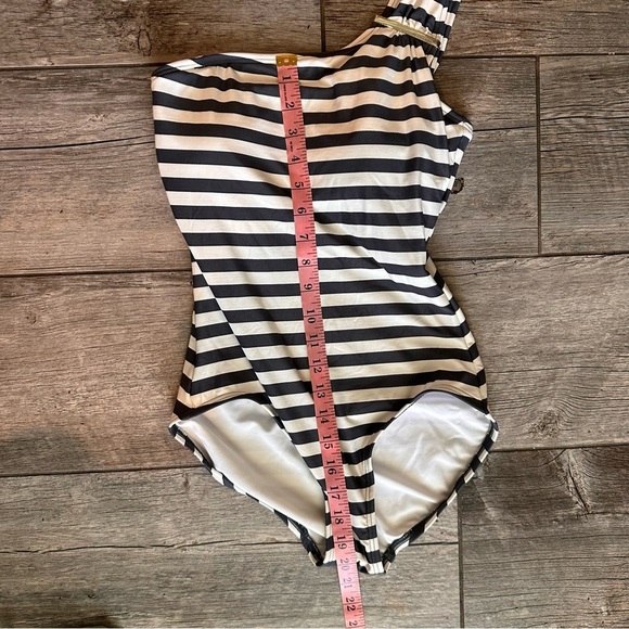 Michael Kors One Shoulder Striped Swimsuit Size 6 - Picture 6 of 7